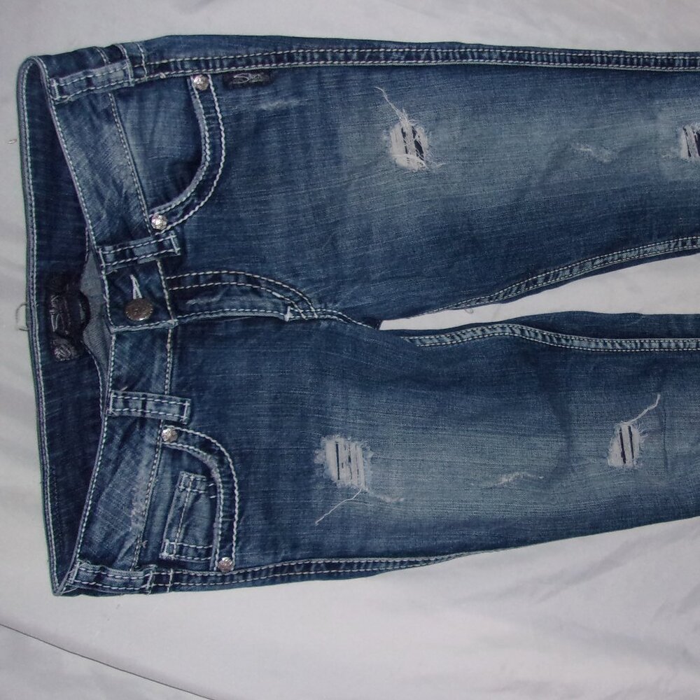 Silver jeans size 28 x 31 blue denim pants jeans womens stretch suki  17th - Picture 3 of 6